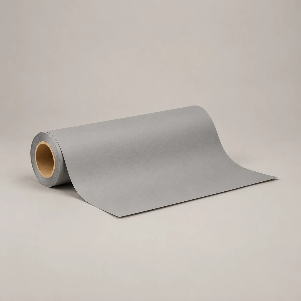 Roll of seamless grey backdrop paper