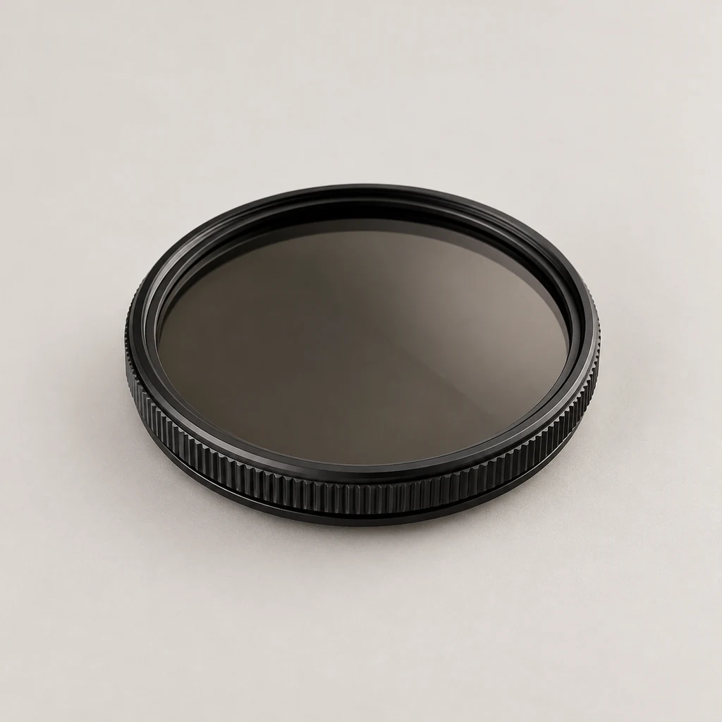 Variable neutral density filter with smoky glass
