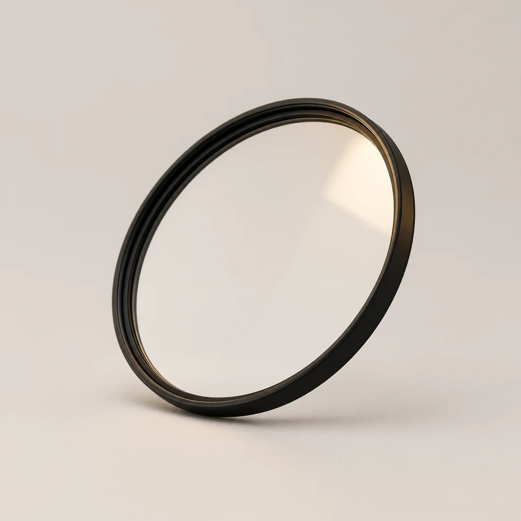 Slim circular UV filter with clear glass